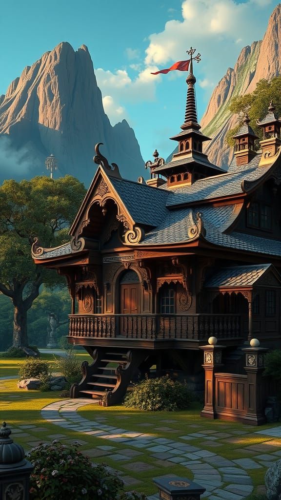 Fantasy Portable House Building: Detailed Concept Art