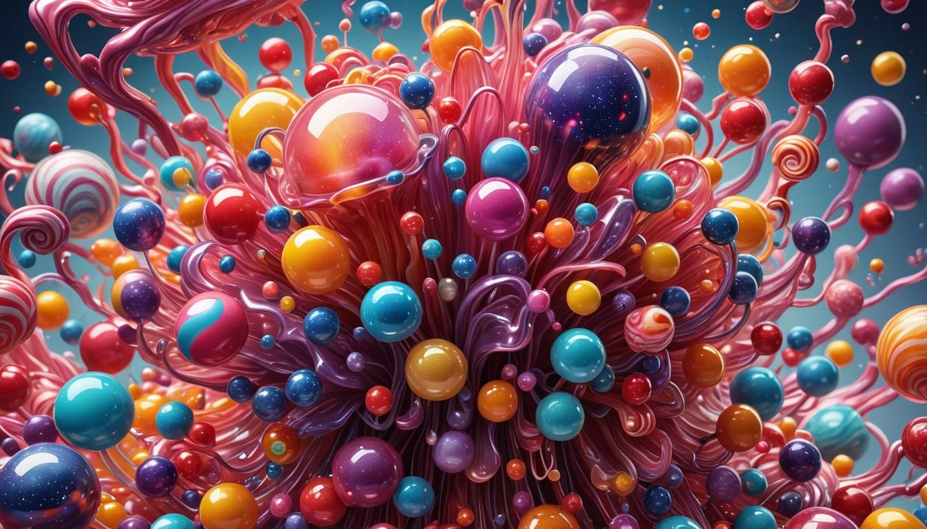 Cosmic Galaxy Jelly Sculpture in Candy Art Style