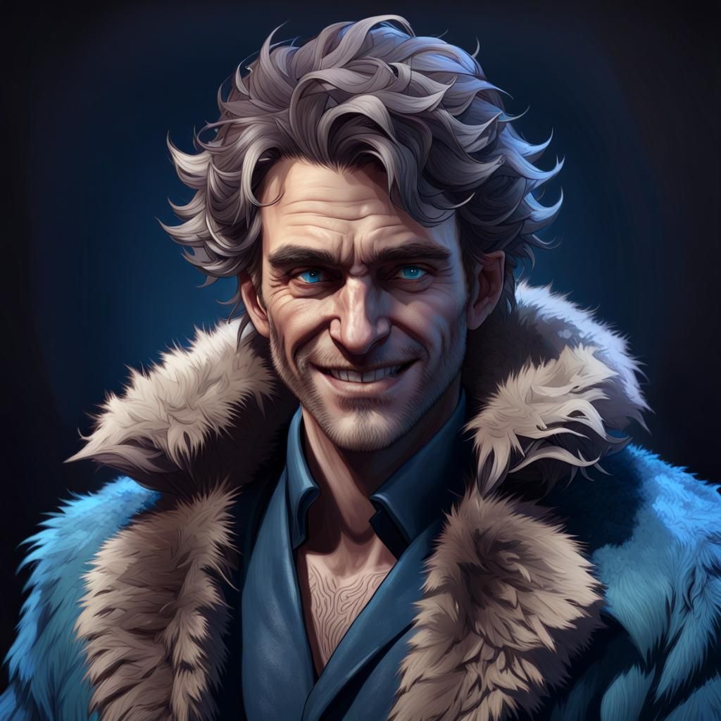 Dramatic Portrait of a Sociopath in Fur Jacket