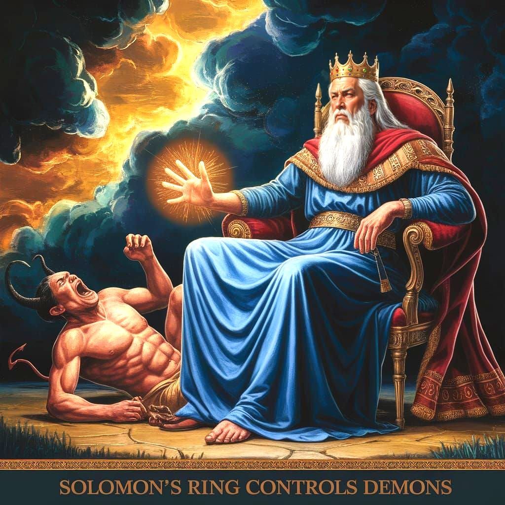 King Solomon's Holy Ring Controls Demons in a Scene of Mysti...