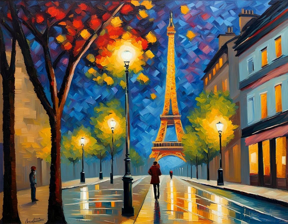 Eiffel Tower: Neo-Impressionist Oil Painting