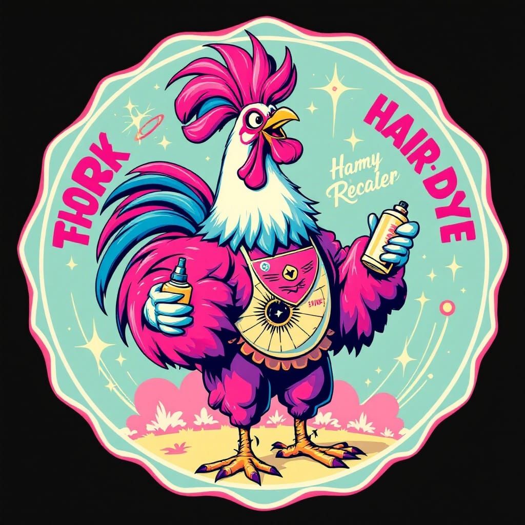 Vintage Glam Rooster with Atomic Age Flair