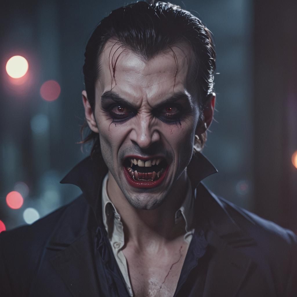 Cinematic Vampire Portrait in Gothic Horror Style