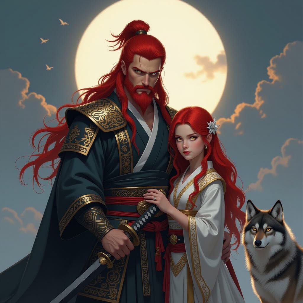 Olympian God Kairos With Daughter and Wife