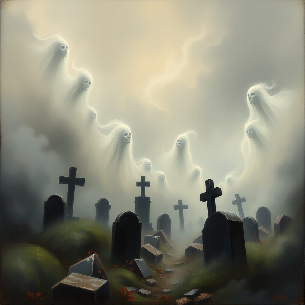 Romanticist Spirits Rise from a Misty 19th-Century Graveyard...
