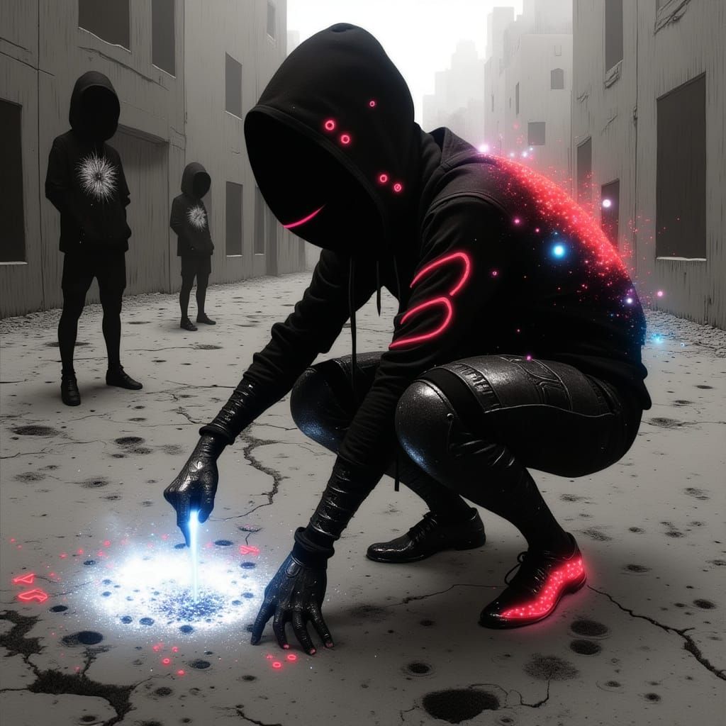 Futuristic Urban Battle Scene in Daylight