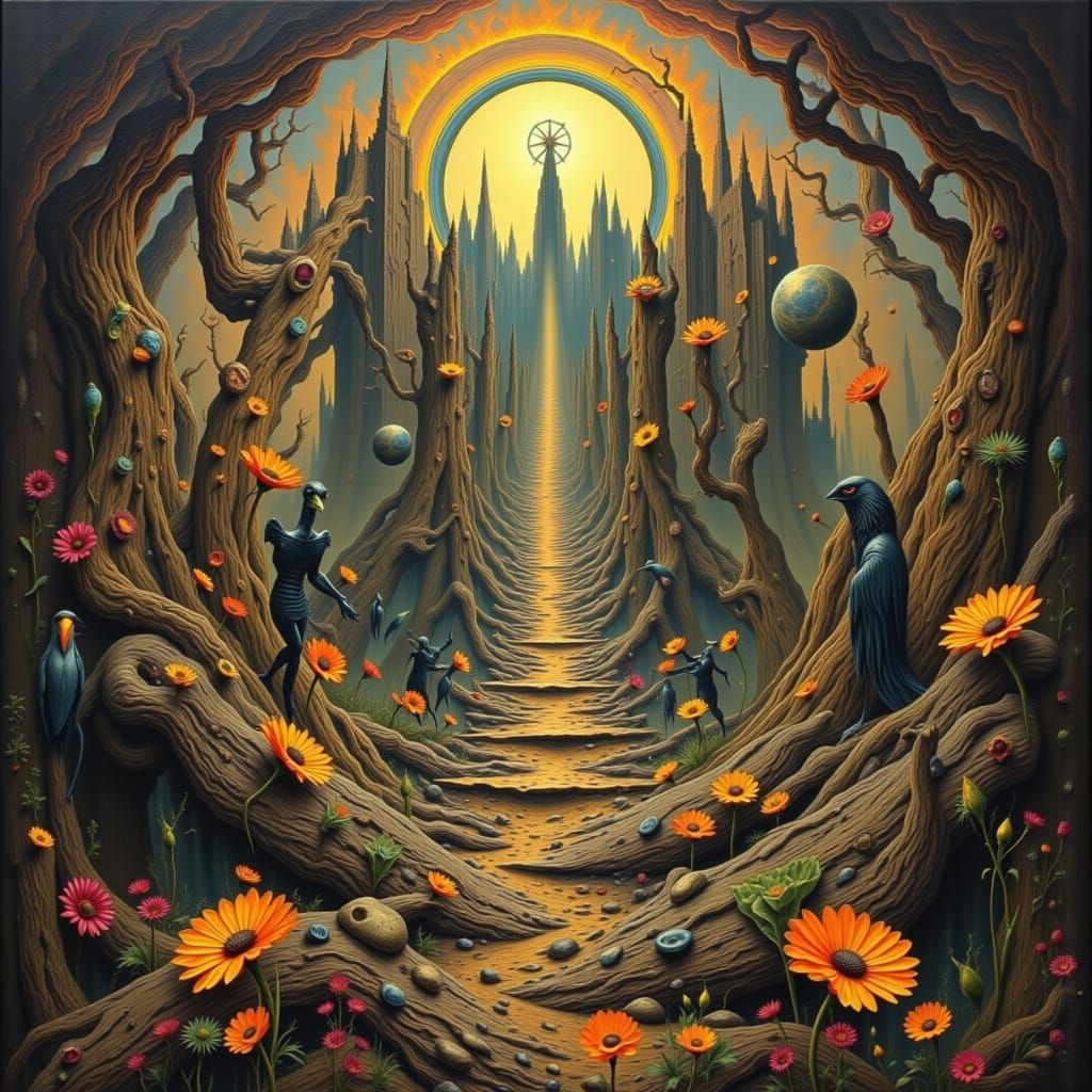 Pathway to Eternity in Deco Surreal Style