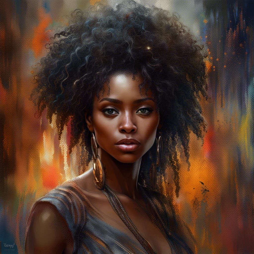 Portrait of beautiful afroamerican woman
