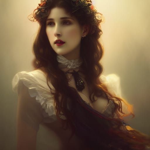 Lucy Westenra Portrait in Mystical Photorealistic Style
