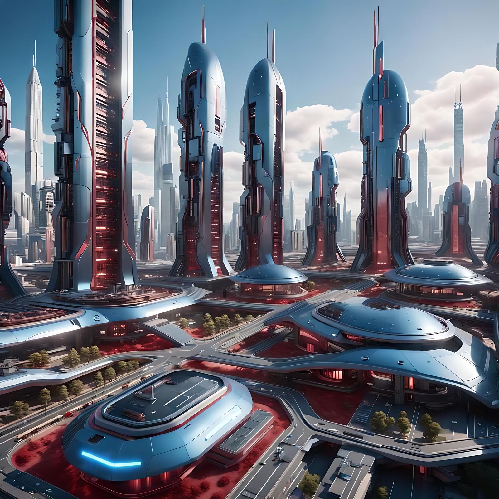 Futuristic AI-Governed Smart City in Hyperrealistic Style