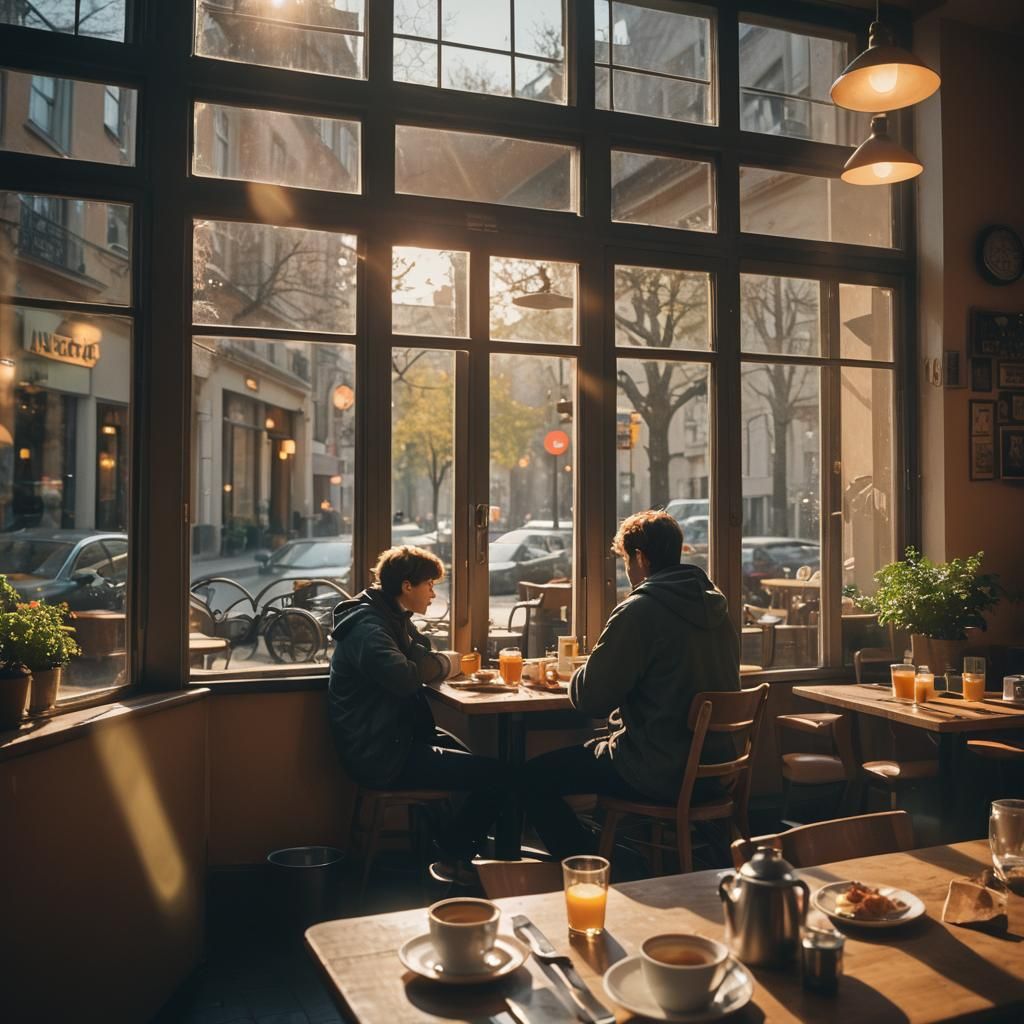 Cozy Cafe Breakfast in Cinematic Style