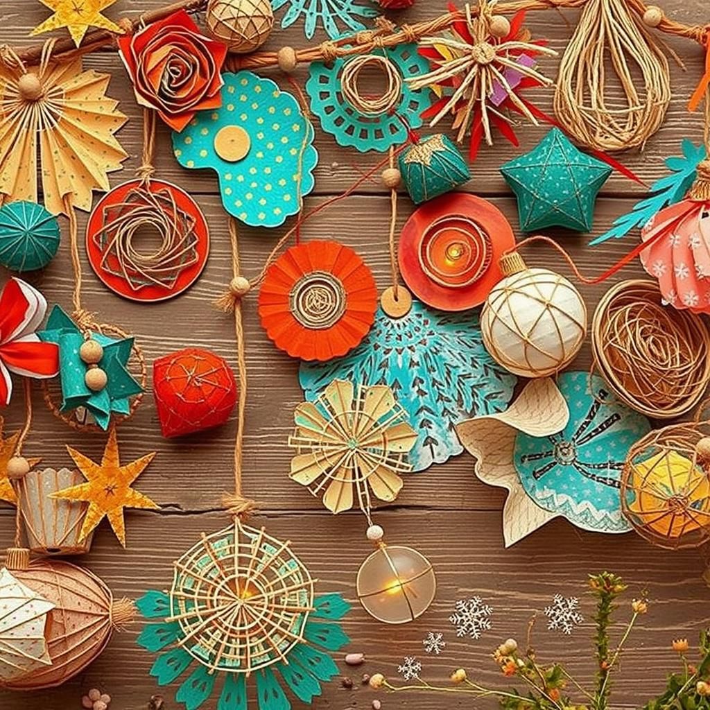 Handmade Christmas Scene with Paper Crafts