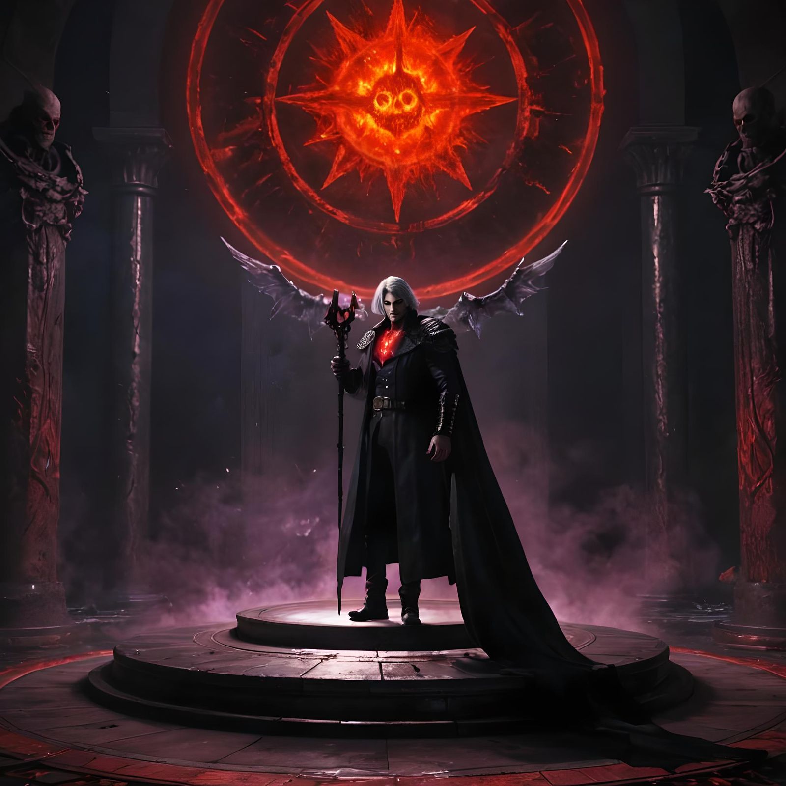 Evil Sorcerer Mario in Devil May Cry Throne Room