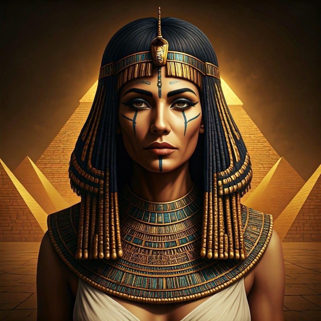 Cleopatra in Elaborate Ancient Egyptian Body Painting