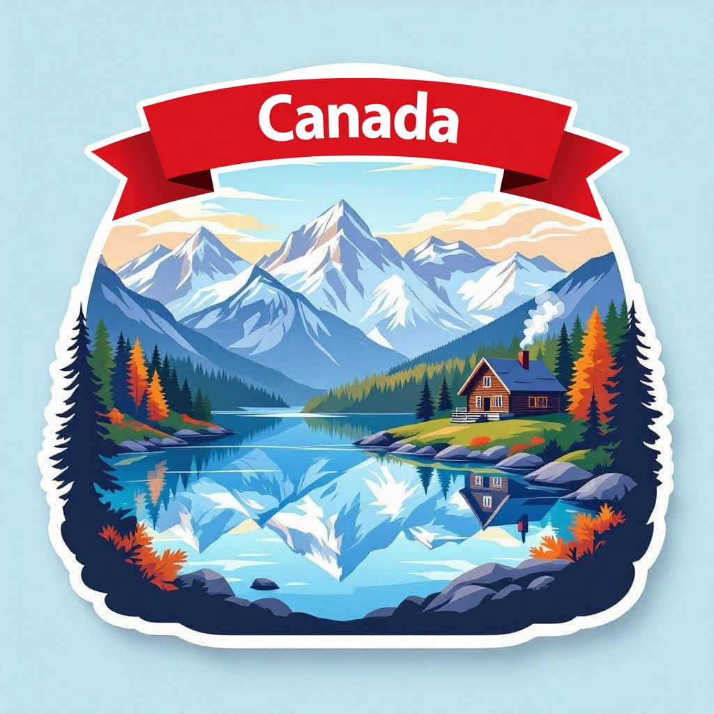 Canadian Rockies Travel Sticker Design