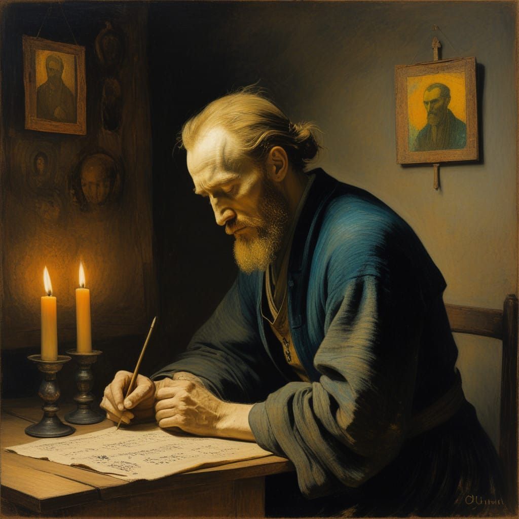 Contemplative Figure in Prayerful Reverence