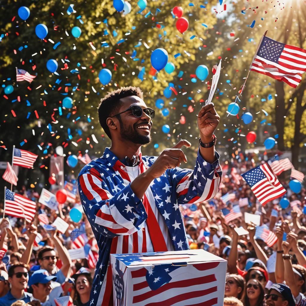 Patriotic Ballot Poster in High-Contrast Photography