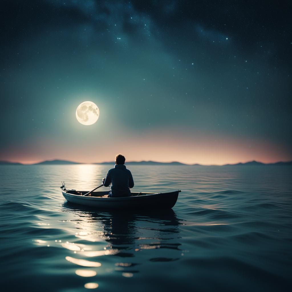 Night Sail: A Cinematic Film Still