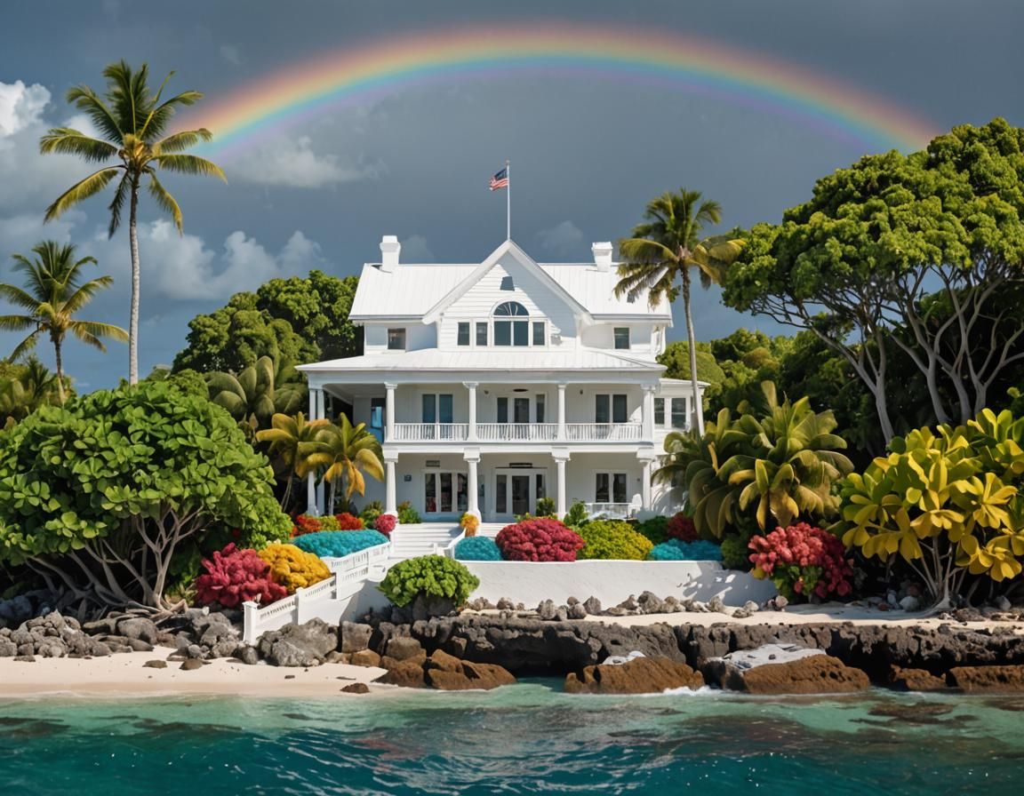 Island House Overlooking Rainbow Coral Reefs