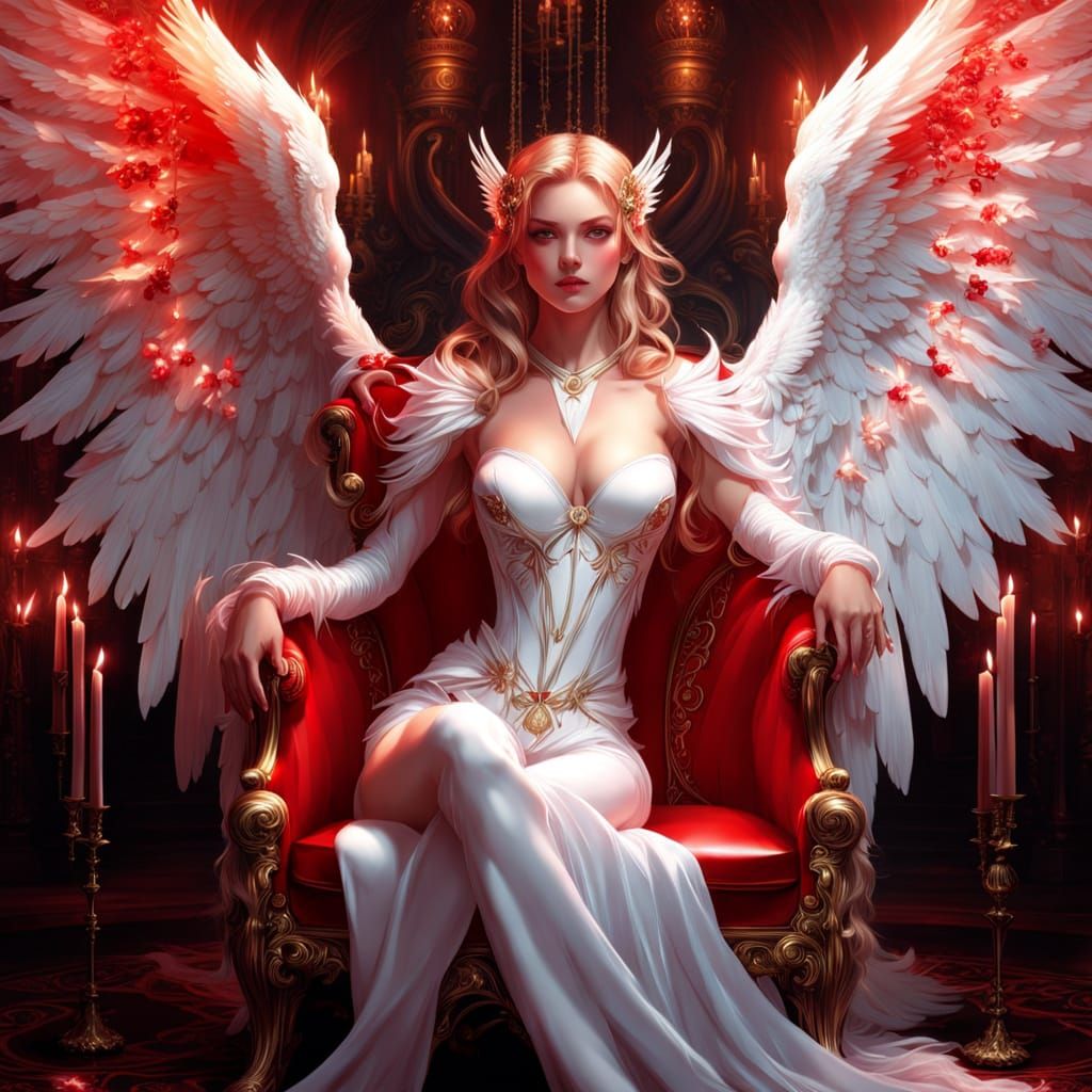 Ethereal Anime Angel with Latex Costume