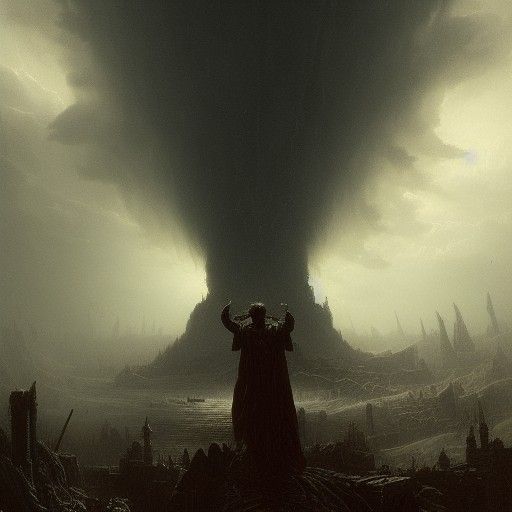 Godbutcher's Apocalyptic Vision in Gothic Horror Style