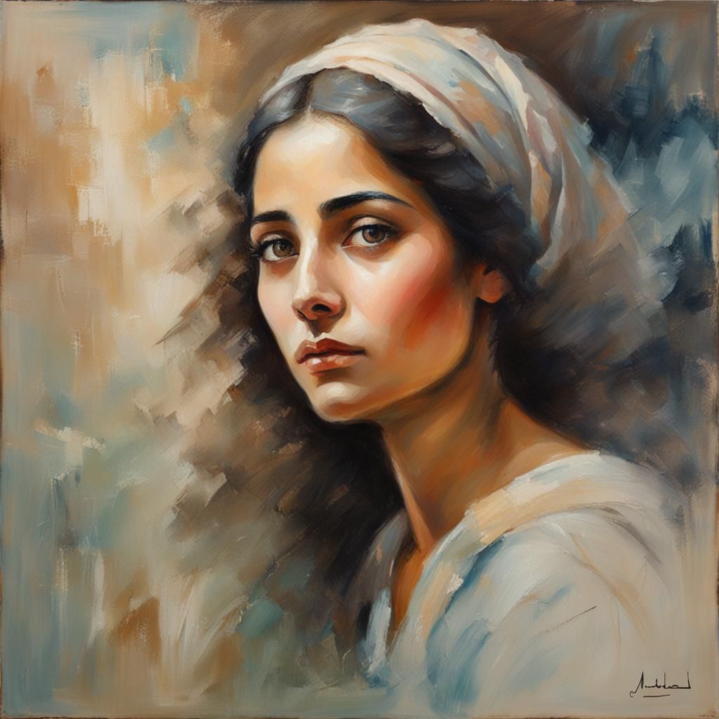 Ethereal Portrait in Impressionist Style