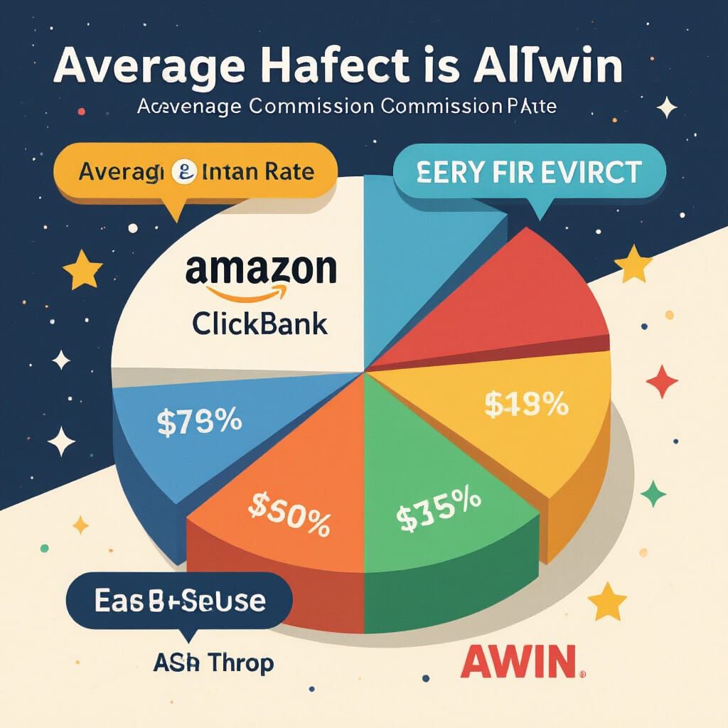 Pie Chart Comparing Top Affiliate Programs in 3D Style