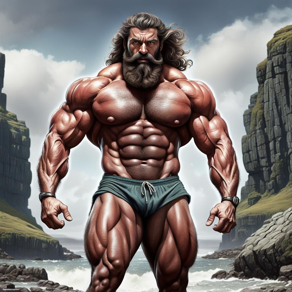 Muscular Bodybuilder Lifts Dolmen in Scotland