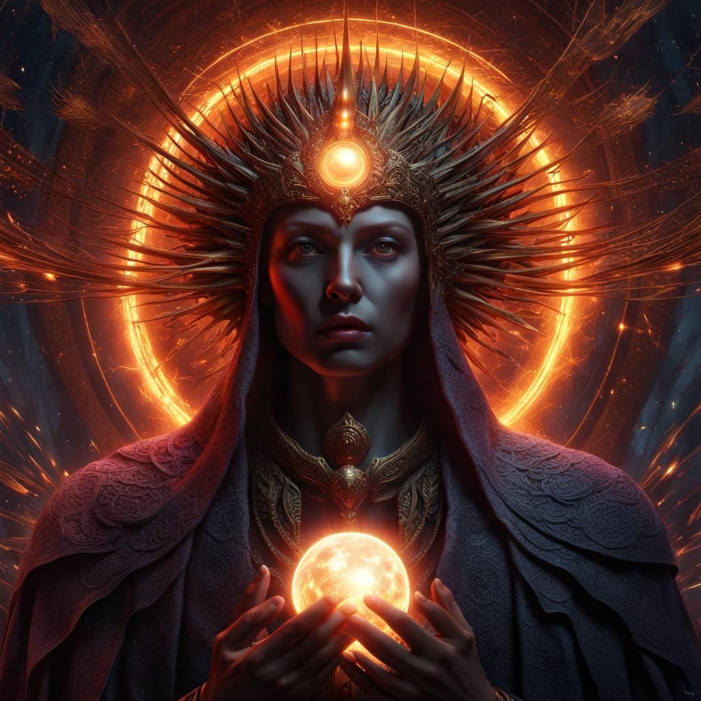 Archangel Metatron Burning Away Evil, Detailed Matte Paintin...