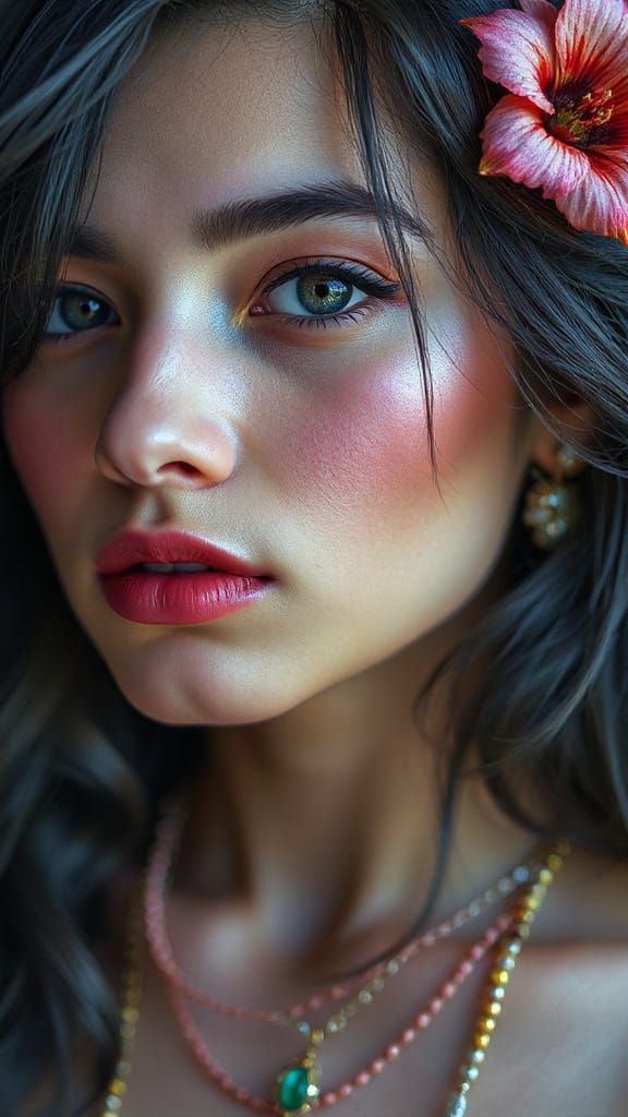 Fantasy Portrait in Fauvist Style, Filigree Details