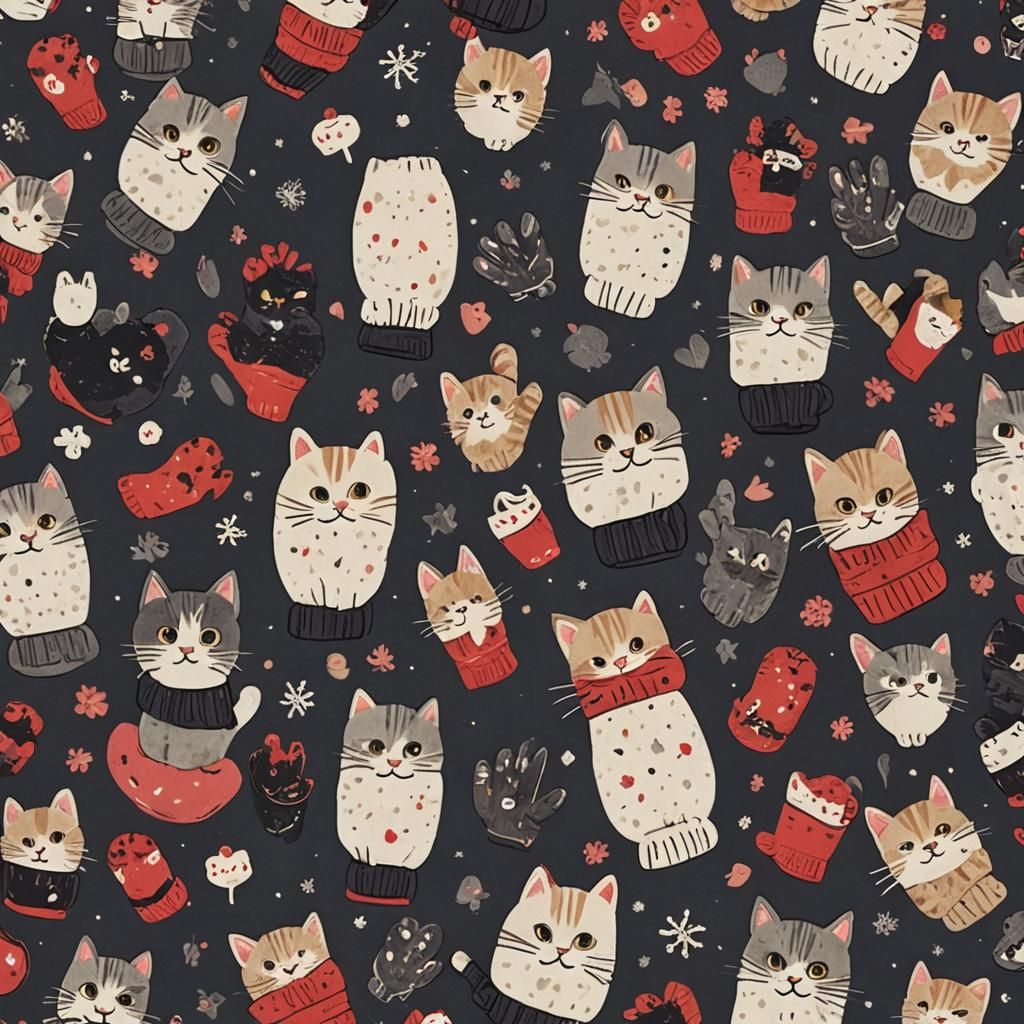 Cute Cat with Murder Mittens