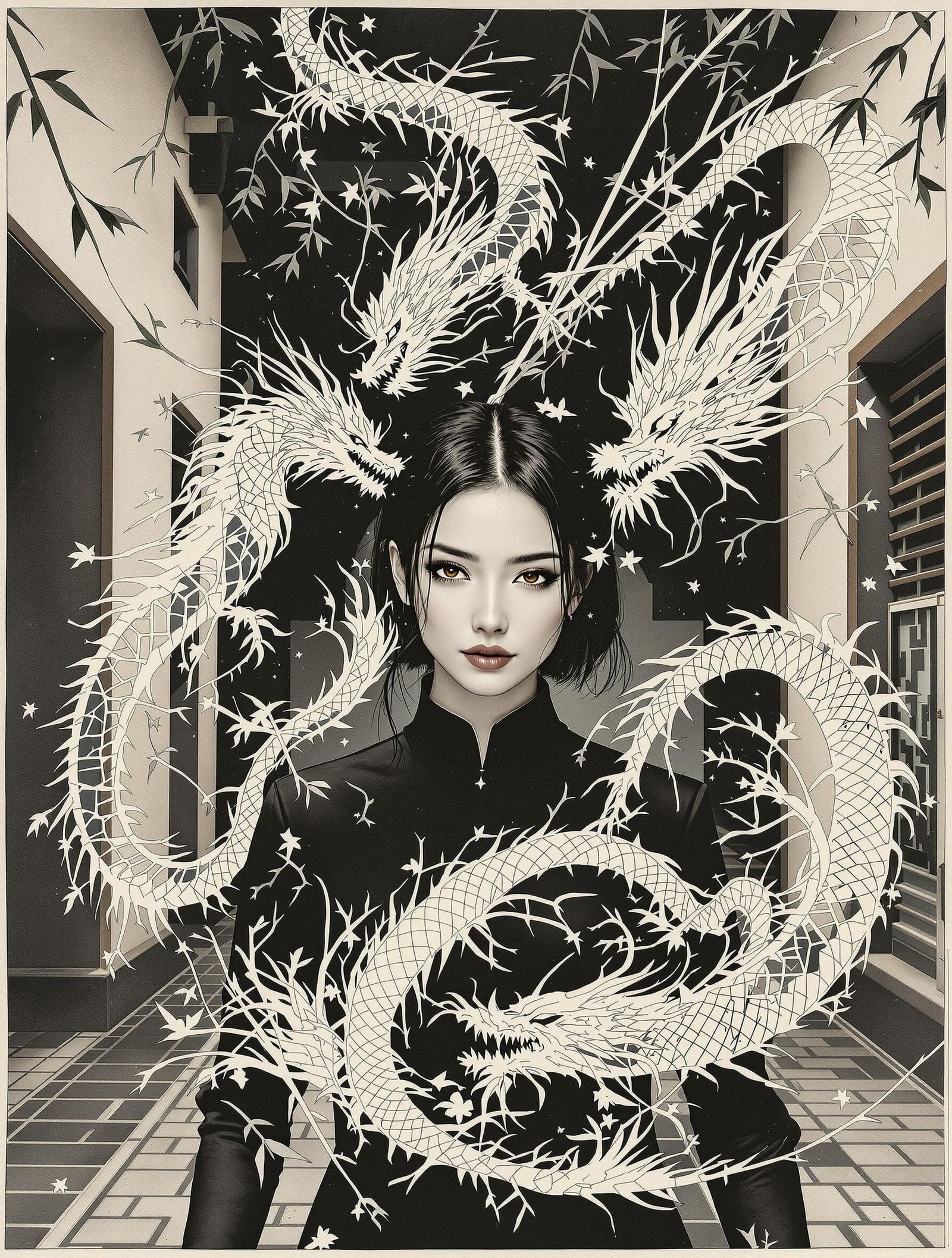 Southeast Asian Woman Defies Convention in Alchemical Collag...