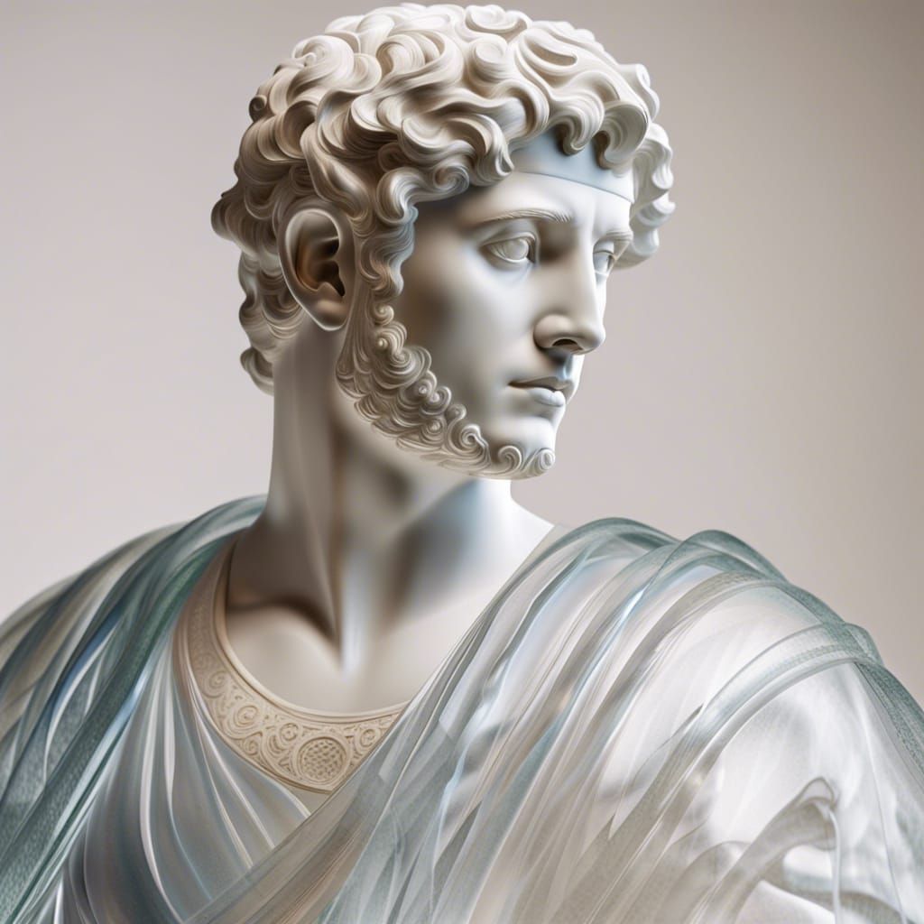 David Statue in Transparent Glass Kimono