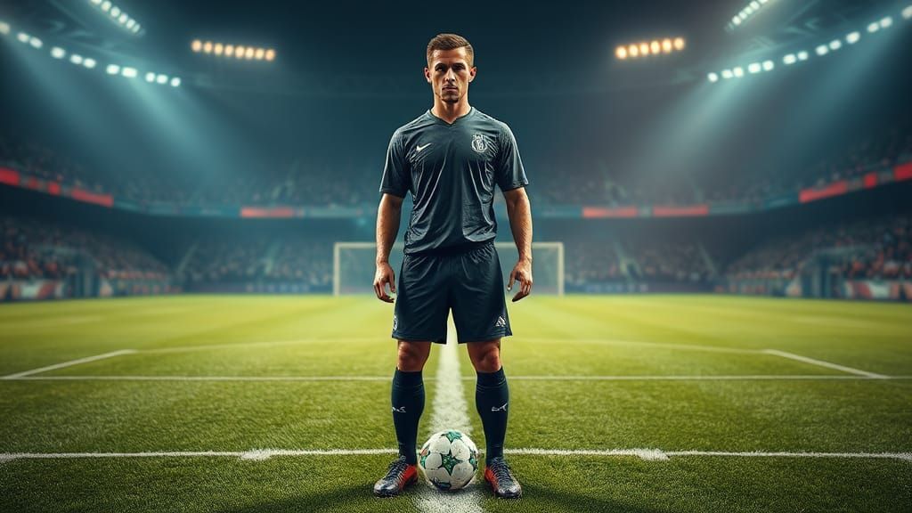 Soccer Player Portrait in Hyperrealistic 3D Rendering