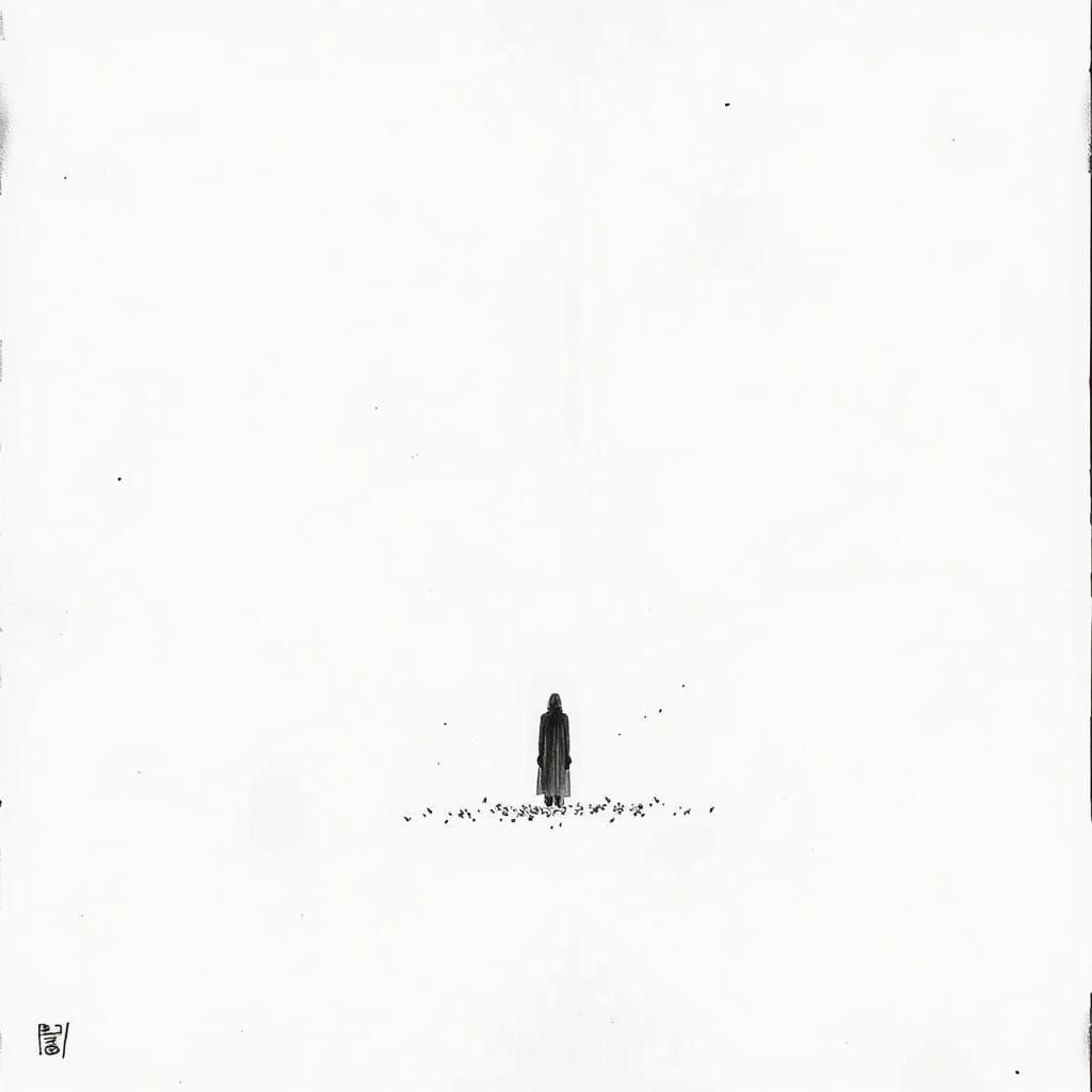 Ethereal Specter Emerges in Haunting Monochromatic Haze