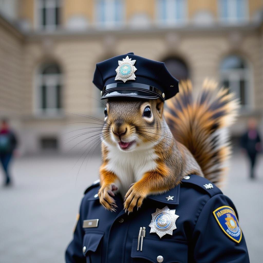 Mischievous Squirrel Bank Robbery: A Humorous Police Photo