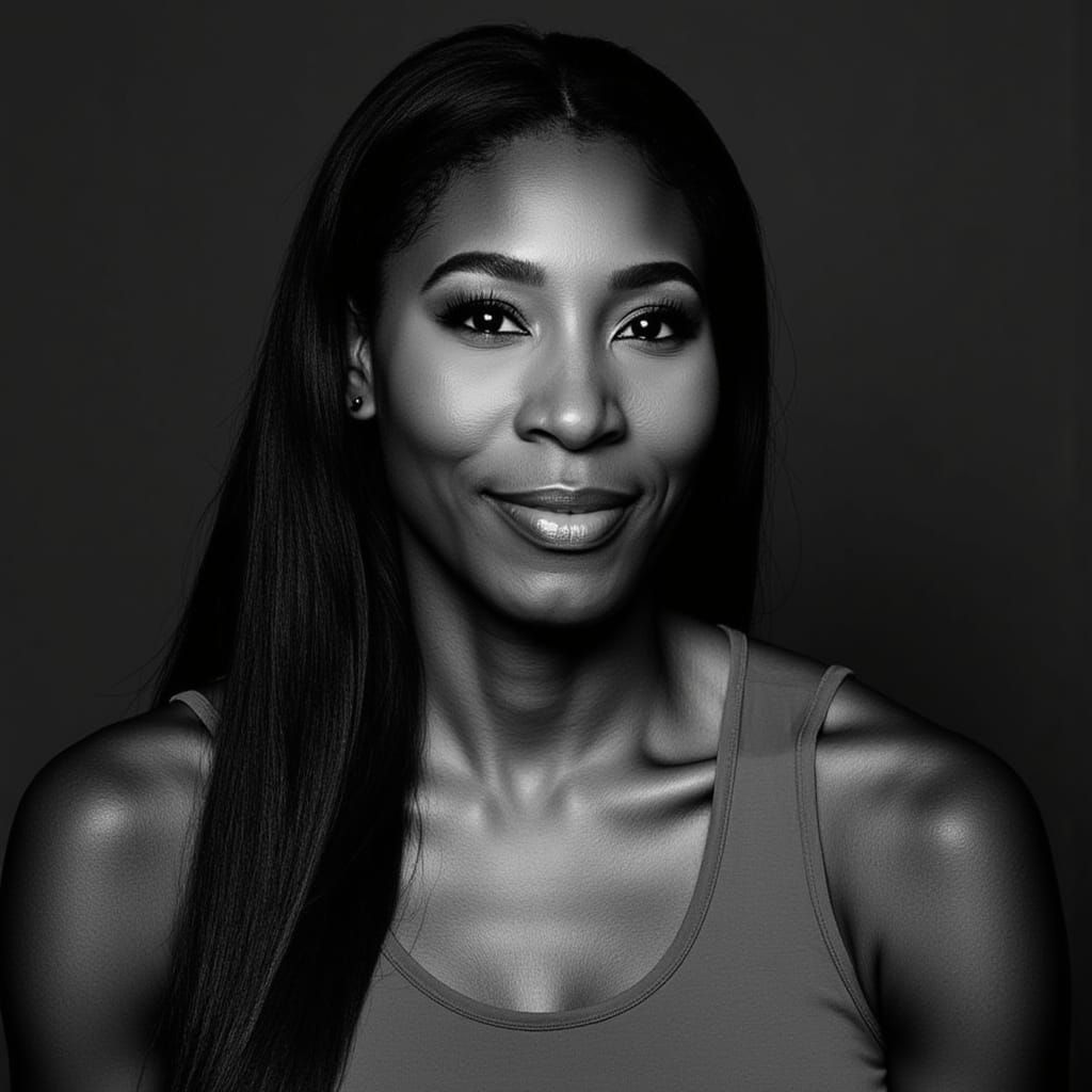 Striking Black and White Portrait of a Woman