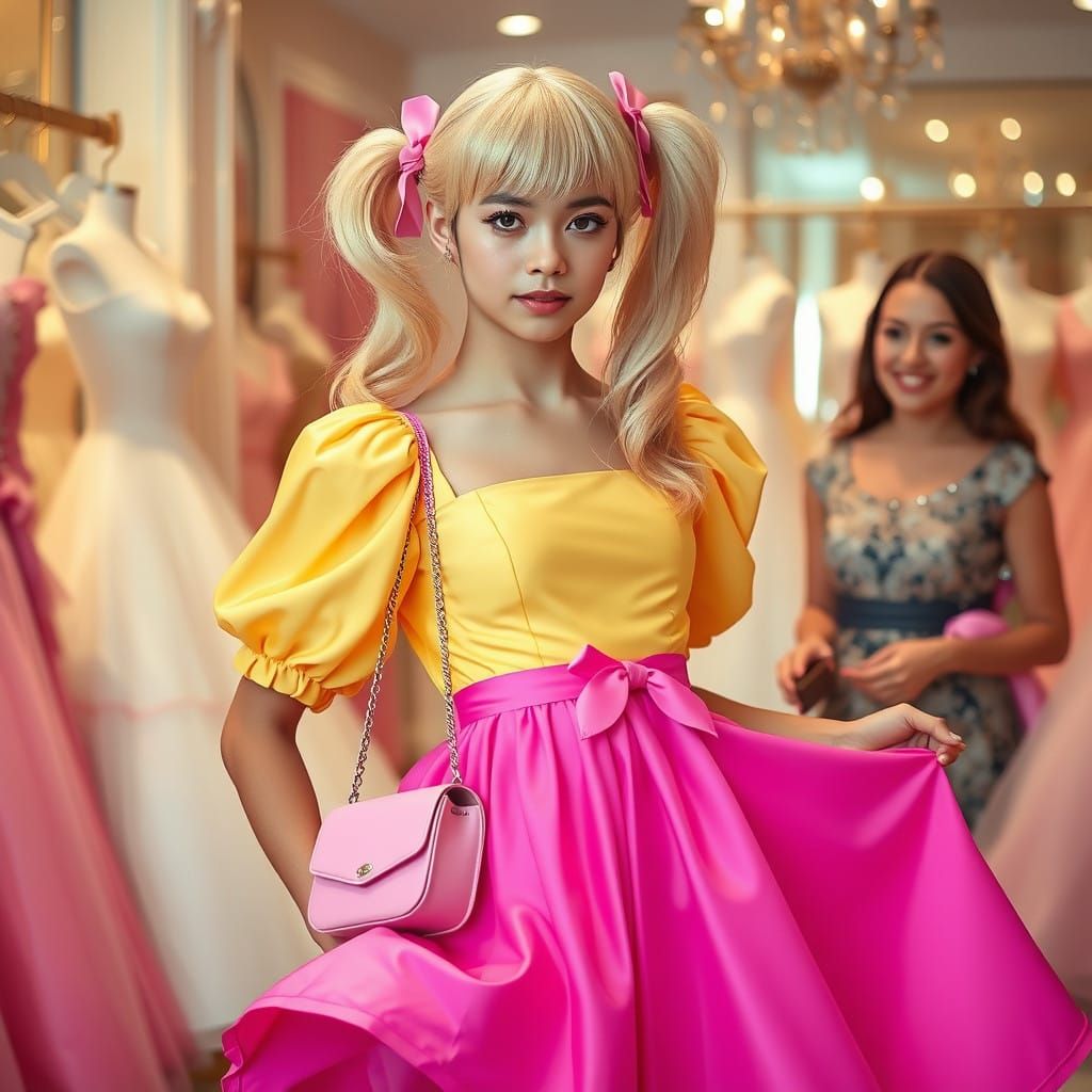 Young Man's Whimsical Bridesmaid Dress Portrait in a Dress S...