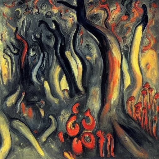 Eerie Rabbit in Twisted Forest: Surreal Wildlife Art