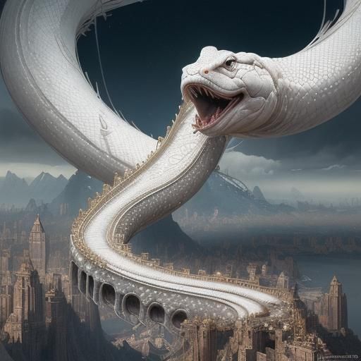 White Snake Wrapped Around the World
