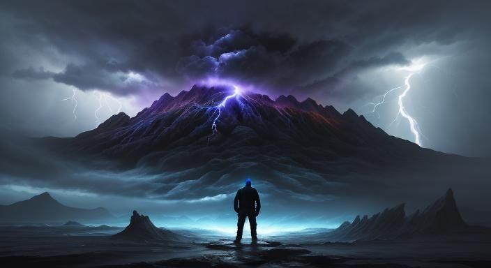 Helpless Man Prays in Catastrophic Storm