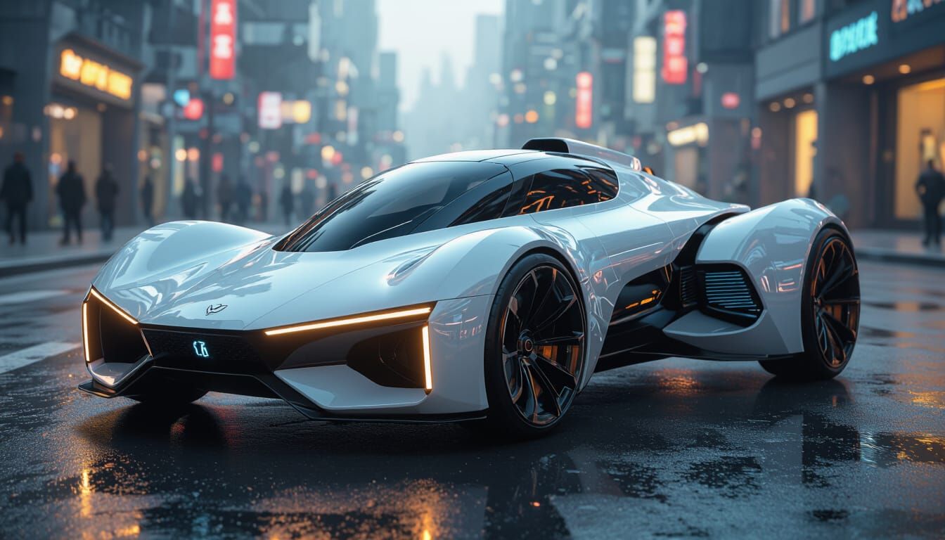 Sleek Futuristic Single Seat Drone Vehicle