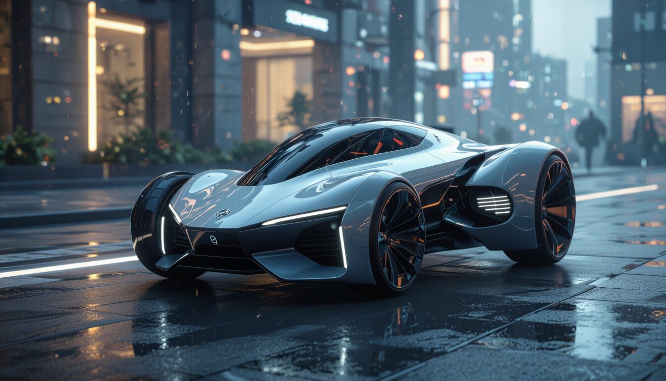 Futuristic Single Seat Drone Vehicle in HDR