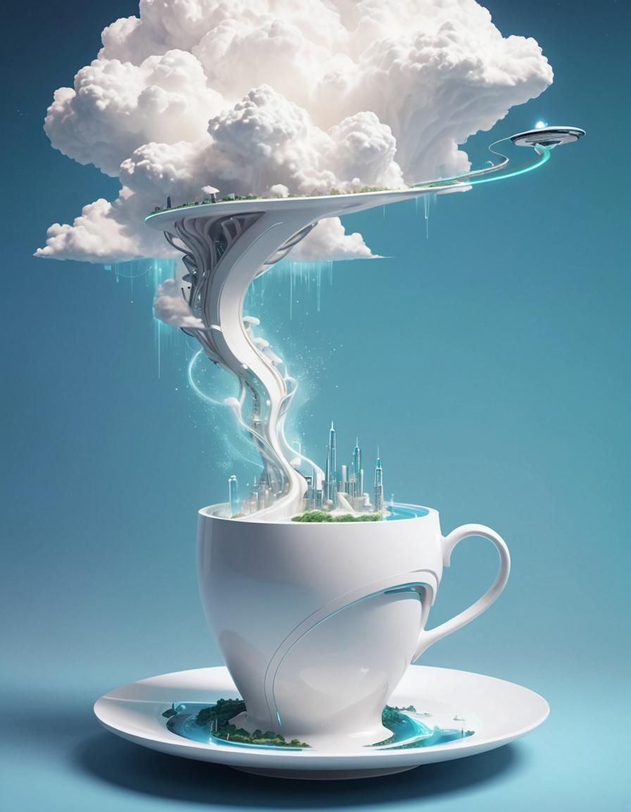 Luminous Cybercity: Futuristic Landscape in Digital Art Styl...