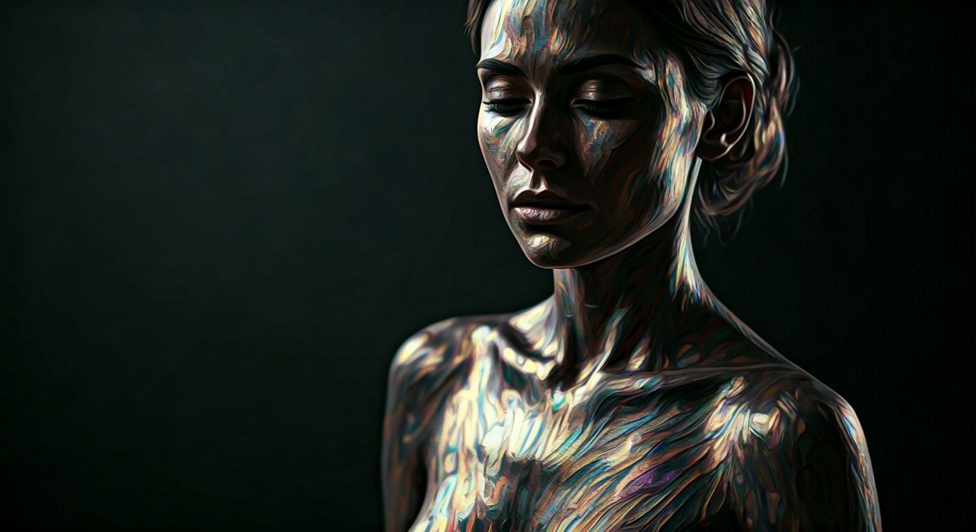 Minimalist Female Model Zen Lines Abstract Art