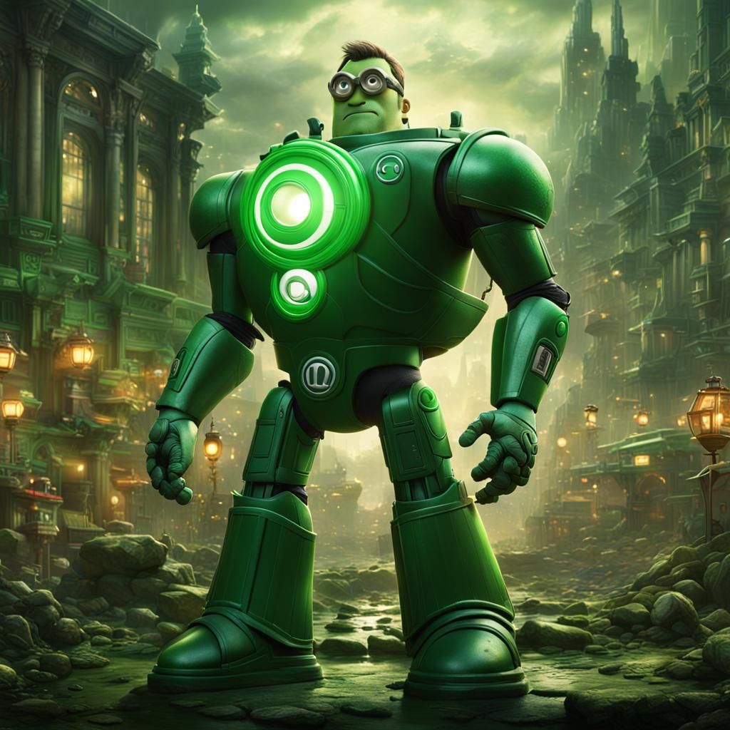 Minion Green Lantern Fusion: Digital Matte Painting