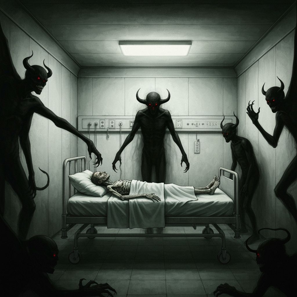 Demonic Hospital Scene in Gothic Style