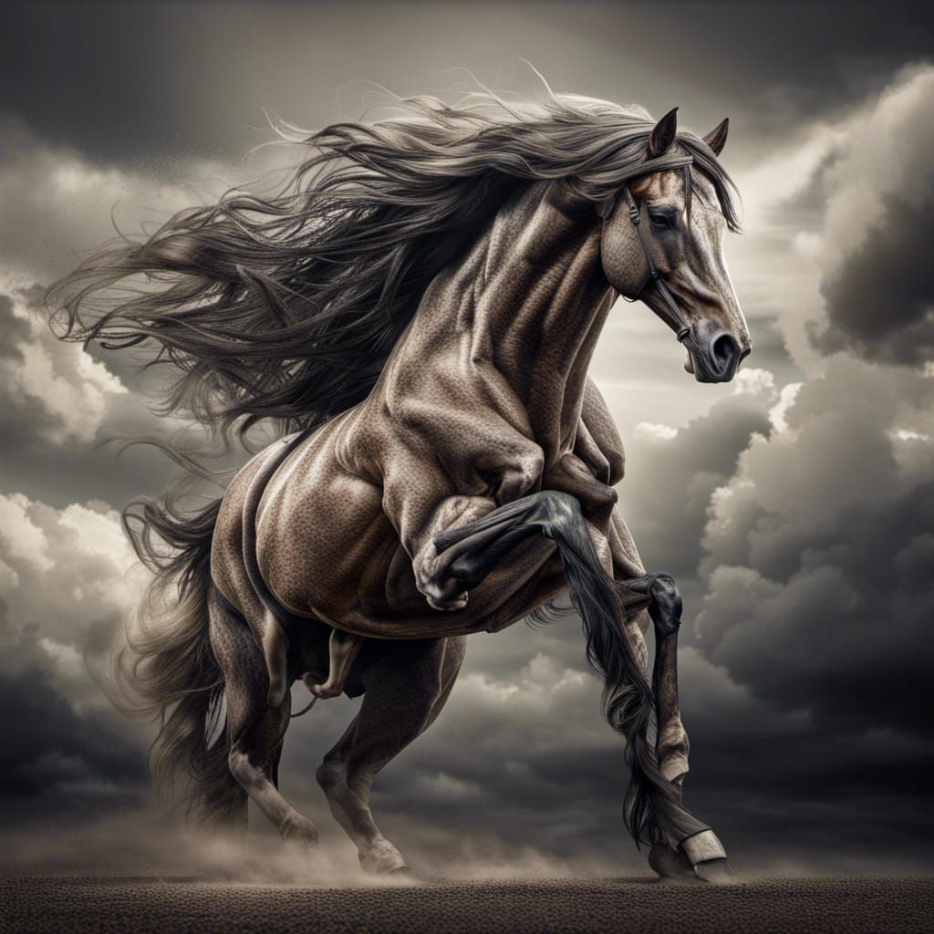 Majestic Centaur Rearing: Hyperrealistic 64MP Image