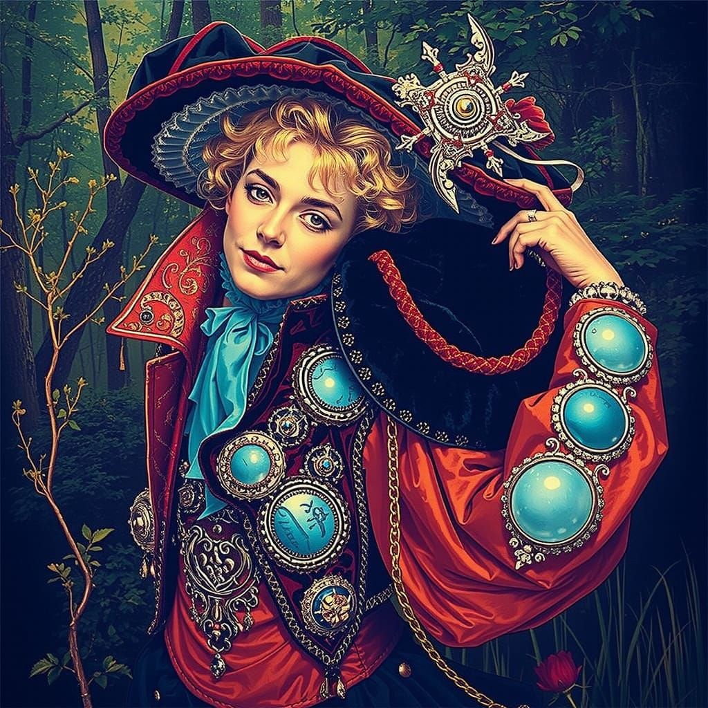 Rococo Figure in French Countryside