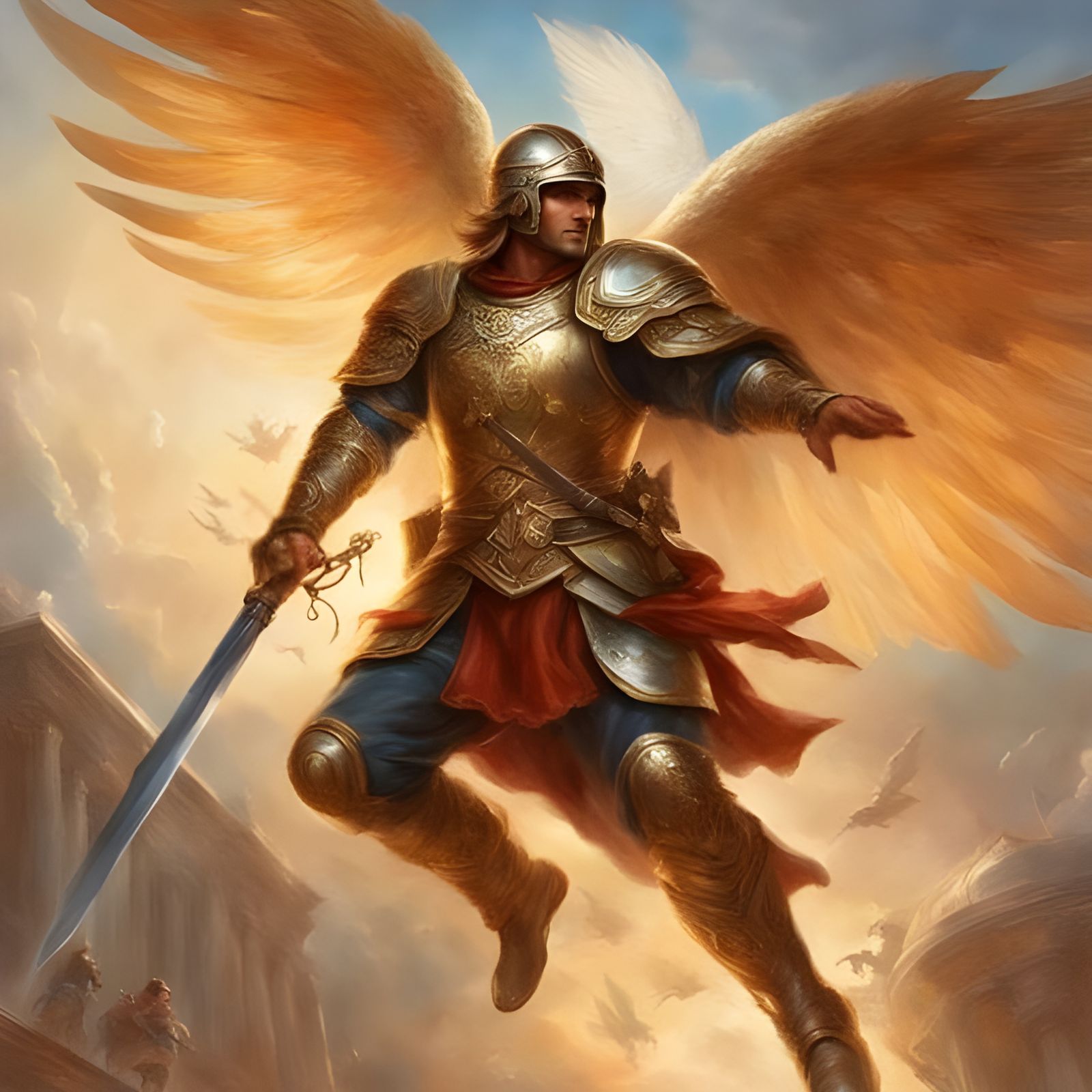 Roman Legionary Parachuting into Battle